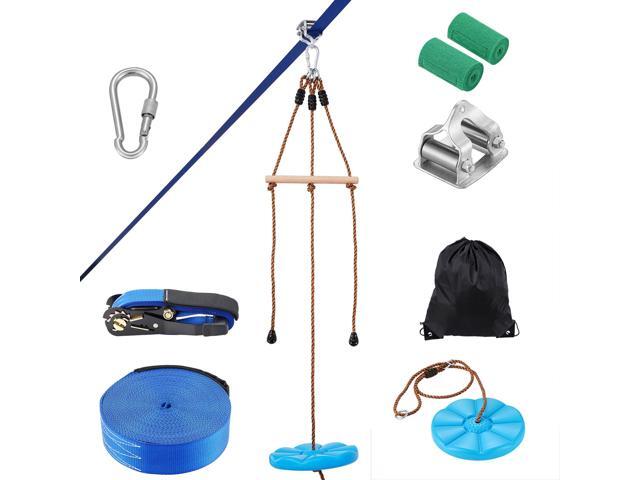 Zipline Kit for Kids and Adult, 52 ft Zip Line Kits Up to 500 lb, Backyard Outdoor Quick Setup Zipline, Playground Entertainment with Zipline,...