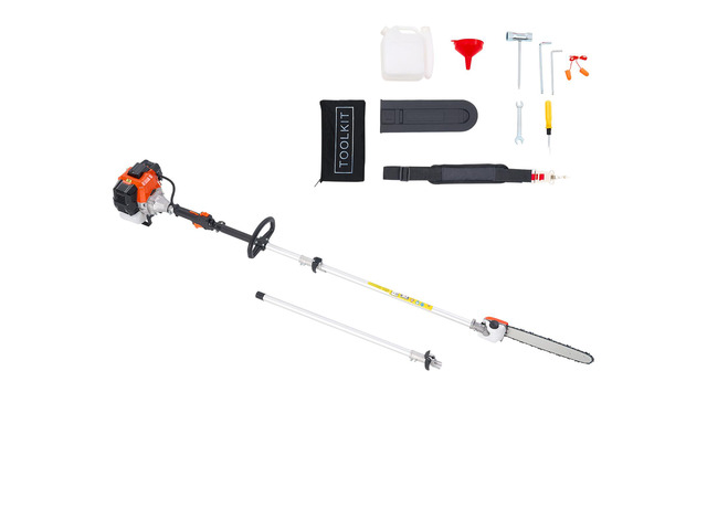 Gas Pole Saw, 52CC 2 Stroke Gas Powered Pole Saws with 14 in Cutting Bar, Cordless Tree Trimmer with 30 fl. oz Fuel Tank, 7.2 to 10 ft Extendable,...