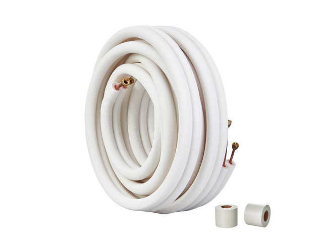 50FT Mini Split Line Set, 1/4' & 3/8' O. D Copper Pipes Tubing and Triple-Layer Insulation, for Mini Split Air Conditioning Refrigerant or Heating...