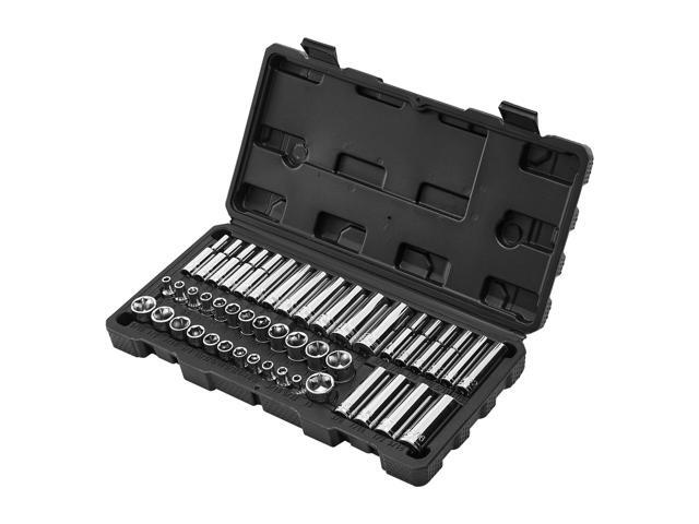 VEVOR Socket Set, 46 Pieces, 1/4 inch Drive Socket Tool Set, SAE and Metric Size, Deep and Standard, Mechanic Tool Kit with Storage Case, Chrome...