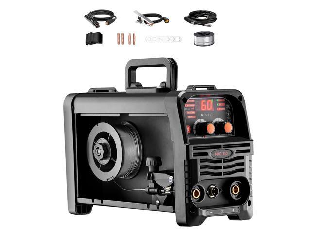 MIG Welder, 130Amp Synergic Mig Welding Machine, 3-in-1 Flux Core MIG/Stick/Lift TIG Multi-Process Welder Machine, 110V Portable Mig Welder with...