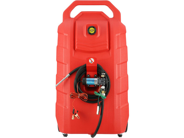 Fuel Caddy, 32 Gallon, Portable Fuel Storage Tank On-Wheels, with 12V DC Transfer Pump, Gasoline Diesel Fuel Container with 8.2 ft Hose, Flow Rate...