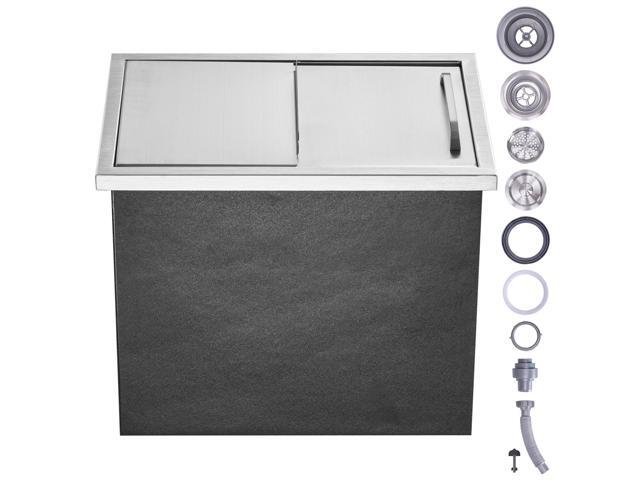 Drop in Ice Chest, 18'L x 12'W x 14.5'H Stainless Steel Ice Cooler, Commercial Ice Bin with Sliding Cover, 40.9 qt Outdoor Kitchen Ice Bar,...