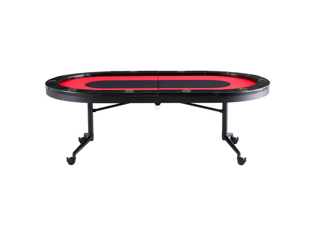VEVOR 10 Player Foldable Poker Table, Blackjack Texas Holdem Poker Table with Padded Rails and Stainless Steel Cup Holders, Portable Folding Card...