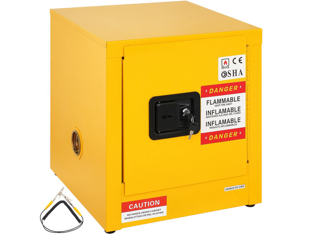 Flammable Safety Cabinet, 11 Gal, Cold-Rolled Steel Flammable Liquid Storage Cabinet, 16.9 x 16.9 x 18.2 in Explosion Proof with 1 Door for...
