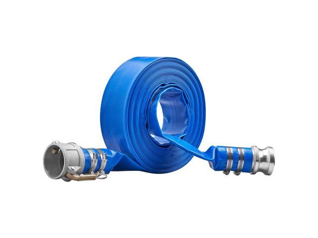 Pool Drain Hose, 2 inch by 50 ft, Durable PVC Material, Includes Aluminum Camlock C & E Connectors and Clamps, Fits Pumps and Sand Filters, Ideal...