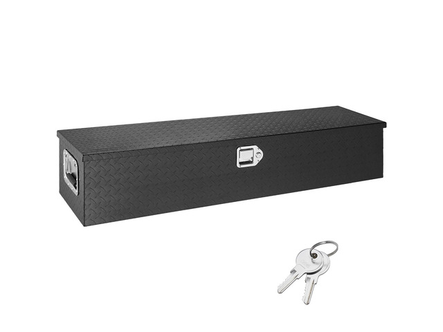 Heavy Duty Aluminum Truck Bed Tool Box, Diamond Plate Tool Box with Side Handle and Lock Keys, Storage Tool Box Chest Box Organizer for Pickup,...