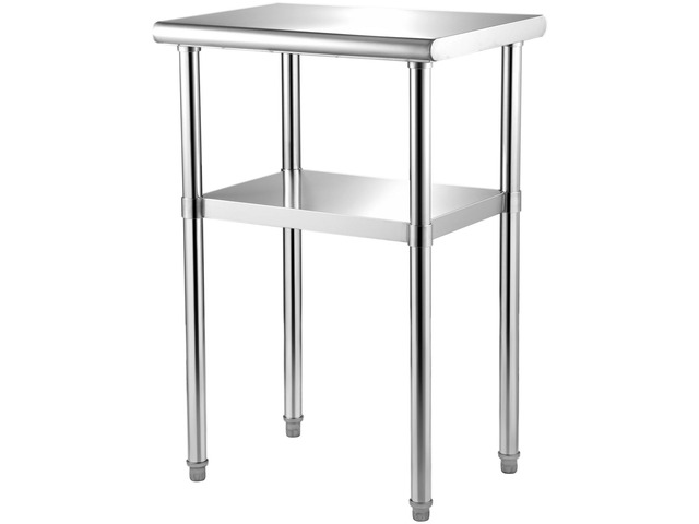 Stainless Steel Prep Table, 24 x 18 x 36 Inch, 600lbs Load Capacity Heavy Duty Metal Worktable with Adjustable Undershelf & Feet, Commercial...
