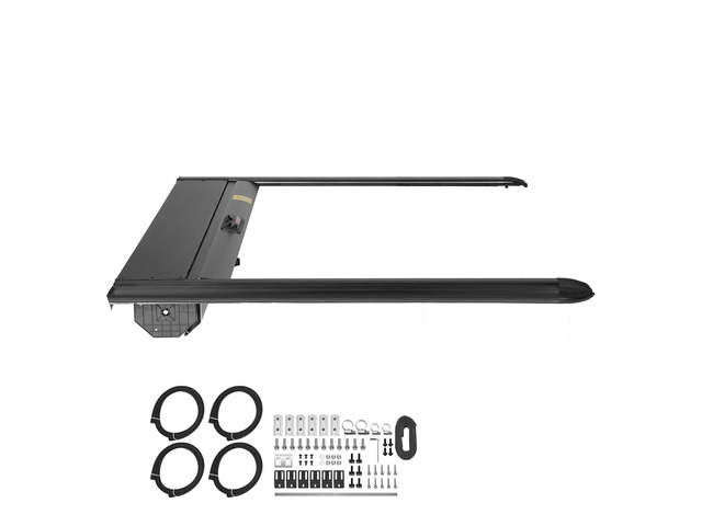 Retractable Tonneau Cover, 5.5 ft Retractable Tonneau Cover with Built-in Drainage Pipe for 2021-2024 Toyota Tundra Crew Cab w/ Deck Rail System,...