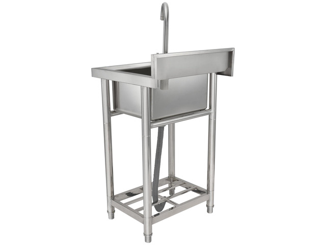 VEVOR Stainless Steel Utility Sink, 1 Compartment Free Standing Small Sink Include Faucet & legs, 16 x 13 x 8.7 in Commercial Single Bowl Sinks for...