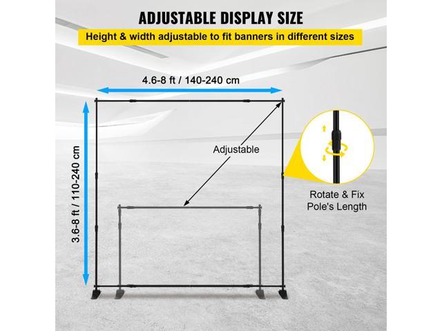 Backdrop Banner Stand 8 x 8 Ft Adjustable Heavy Duty Background Stand with 1 Carrying Bag, Backdrop Stand for Parties Wedding Photo Booth Trade Show