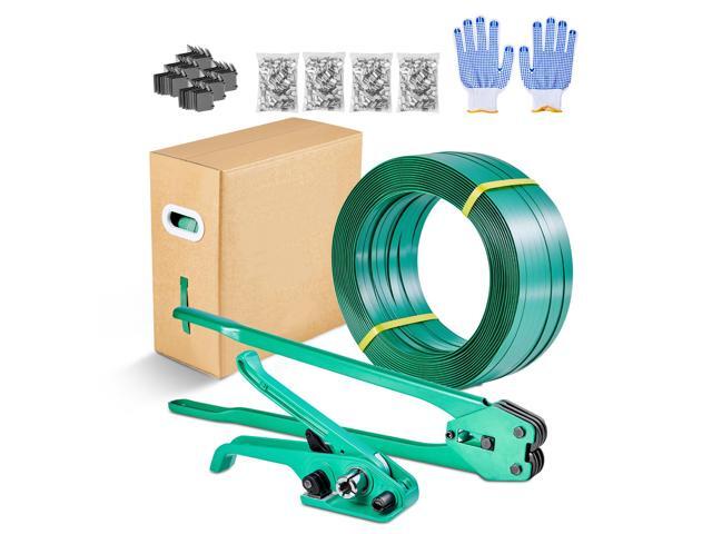 Banding Strapping Kit, Heavy Duty Banding Sealer Tool with 1500 ft PET Band, 450 Metal Seals, 150 Corner Protectors & Gloves, Plastic Pallet...