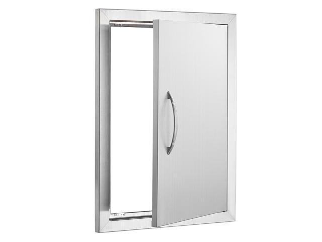 VEVOR BBQ Access Door, 16W x 22H Inch Single Outdoor Kitchen Door, Stainless Steel Flush Mount Door, Wall Vertical Door with Handle, for BBQ...
