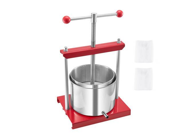 1.6 Gal/6L Fruit Wine Press, 2 Stainless Steel Barrels, Manual Juice Maker, Cider Apple Grape…