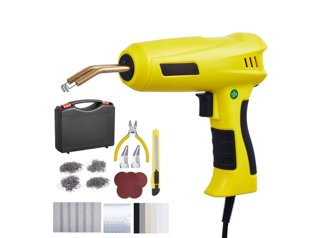 Plastic Welding Kit, 220W Plastic Welder Gun with 800PCS Hot Staples & 56PCS Welding Rods, Professional Hot Staple Welding Gun with LED Light,...