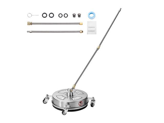 14' Pressure Washer Surface Cleaner, Stainless Steel Pressure Washer Attachments with 4 Wheels, 4000 Max PSI, 1/4 Quick Connector, 2 Spray Nozzles,...