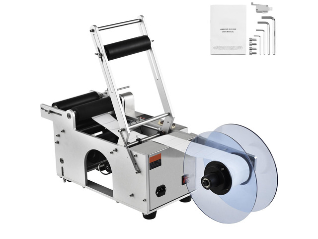 VEVOR Semi-Automatic Round Labeling Machine, 20-50pcs/min, Electric Bottle Label Applicator for Round Bottles, Round Bottle Labeler Suitable for...