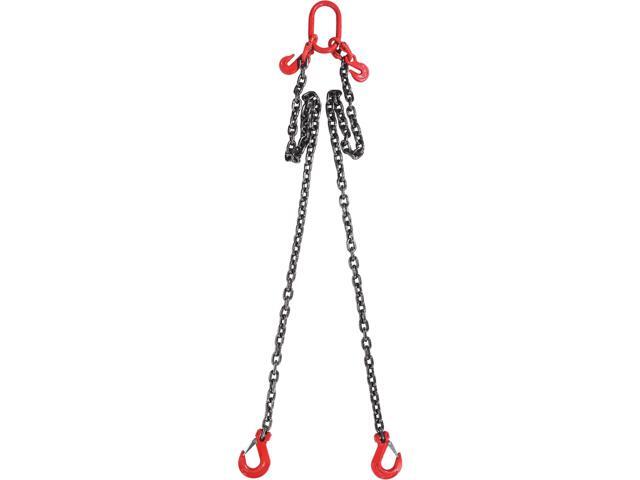 VEVOR 3/8' x 6' Chain Sling 2 Legs G80 Lifting Chain with Grab Hooks 11000 lbs