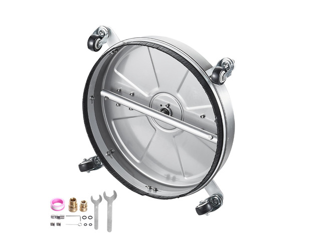 18' Pressure Washer Surface Cleaner, Stainless Steel Pressure Washer Attachments with 4 Wheels, 4000 Max PSI, 3/8 Quick Connector, 2 Spray Nozzles,...