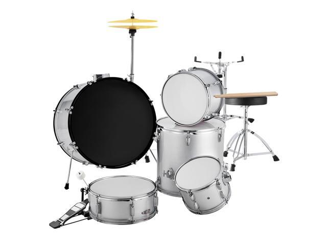 Adult Drum Set, 5-Piece, 22 inches Complete Full Size Drum Kit with Bass Toms Snare Floor Drum Adjustable Throne Stands Cymbal Hi-Hat Pedal and...