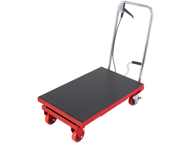 VEVOR Hydraulic Lift Table Cart, 500lbs Capacity 28.5' Lifting Height, Manual Single Scissor Lift Table with 4 Wheels and Non-slip Pad, Hydraulic...