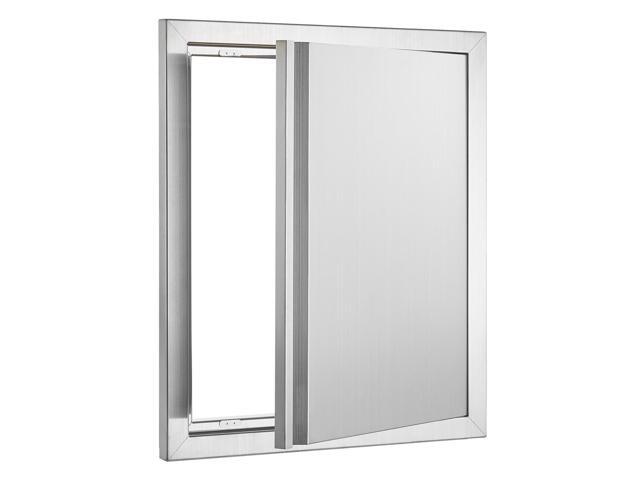VEVOR BBQ Access Door, 18W x 21H Inch Single Outdoor Kitchen Door, Stainless Steel Flush Mount Door, Wall Vertical Door with Recessed Handle, for...