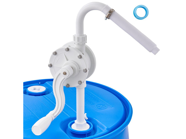 Drum Pump, 6.5 GPM Flow, Rotary Barrel Pump Hand Crank, Fits 5 to 55 Gallon Drums with 3-Section Suction Tube Assembly and Hose, Designed for Fast...