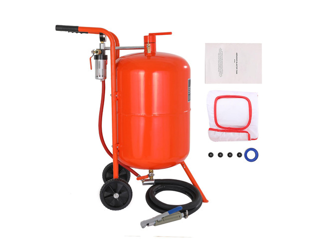 20 Gallon Sand Blaster, 60-110 PSI High Pressure Sandblaster, Portable Abrasive Blasting Tank, Air Sand Blasting Kit with 4 Ceramic Nozzles and...