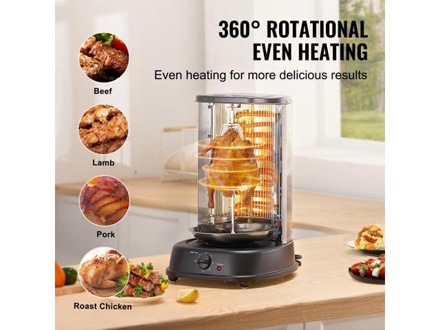 Shawarma Grill Machine, Vertical Chicken Shawarma Cooker Machine Countertop, Electric Stainless Steel Broiler Gyro Rotisserie Oven Doner Kebab...