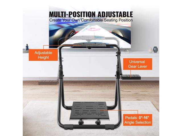 Foldable Racing Steering Wheel Stand, Height Adjustable Universal Base Compatible with Logitech & Thrustmaster Racing Wheel and Pedal, Heavy-duty...