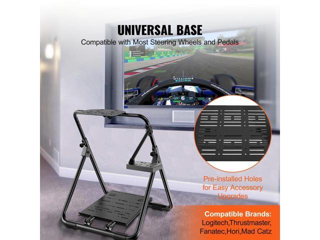 Foldable Racing Steering Wheel Stand, Height Adjustable Universal Base Compatible with Logitech & Thrustmaster Racing Wheel and Pedal, Heavy-duty...