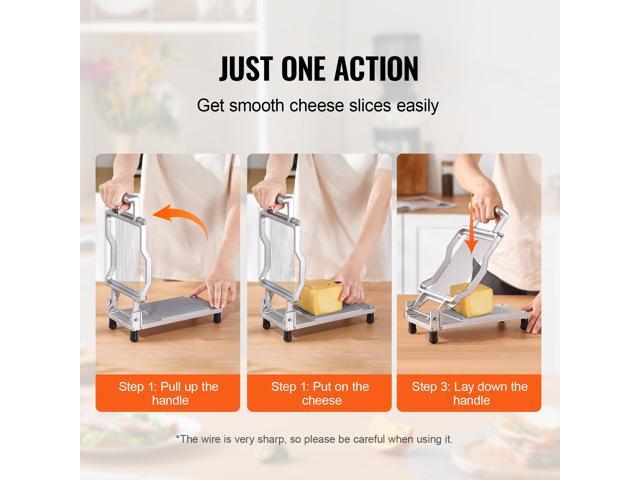 Cheese Cutter with Wire, 0.2' Ultra-Thin Cheeser Butter Cutting Blade, Detachable Cheese Slicer Wire, Aluminum Alloy Commercial Cheese Slicer with...