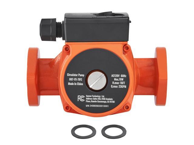 007-F5-7IFC Hot Water Recirculating Pump, 110V, 70W 23 GPM Hot Water Circulation Pump, 1' NPT Flange 3-Speed Circulator Pump, Quiet Operation...