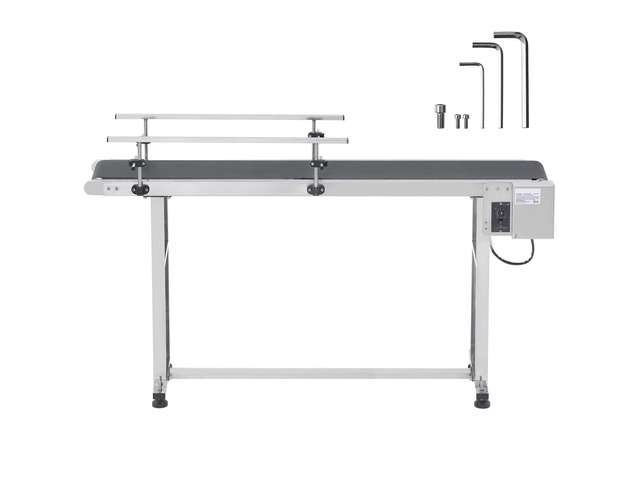 Belt Conveyor, 59 x 23.6 inch Conveyor Table, Heavy Duty Stainless Steel Motorized Belt Conveyor for Inkjet Coding Applications Powered PVC Belt...