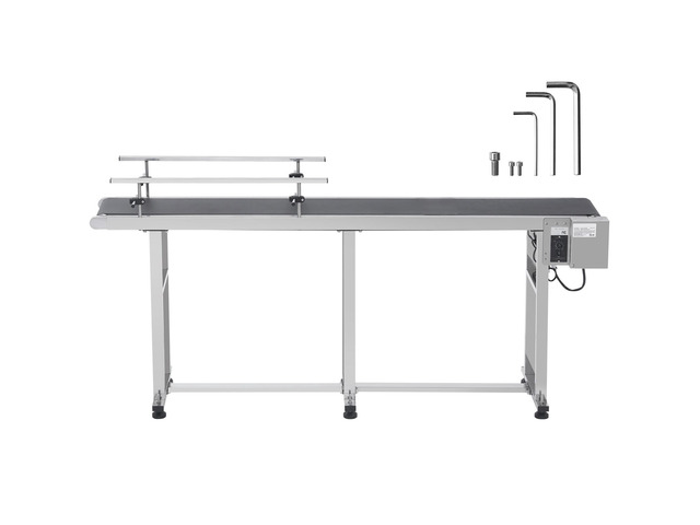 Belt Conveyor, 71 x 7.8 inch Conveyor Table, Heavy Duty Stainless Steel Motorized Belt Conveyor for Inkjet Coding Applications Powered PVC Belt...