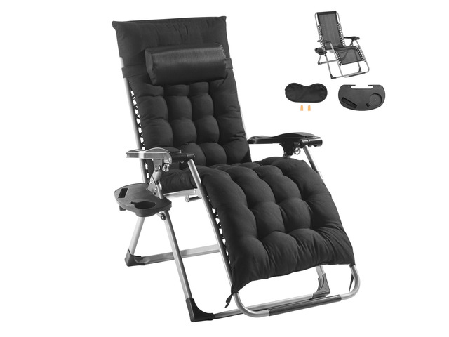 Zero Gravity Chair, 26 inch Zero Gravity Recliner Lounge Chair for Indoor and Outdoor, Adjustable Anti Gravity Chair with Cushion, Headrest,...