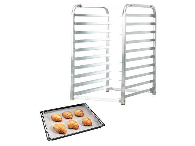 Bun Pan Rack, 10-Tier Commercial Bakery Racks with Brake Wheels, Aluminum Racking Trolley Storage for Half & Full Sheet, Speed Rack For Kitchen...