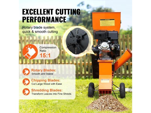 Wood Chipper Shredder Mulcher, 12 HP Heavy Duty Gas Powered, 2 Max Diameter 420cc 8.6 kW Engine Woodchipper, Fast Wood Chipping Chopping for...