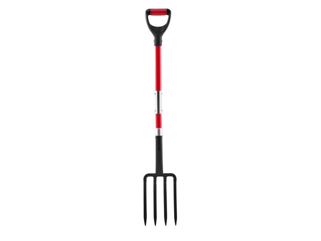 Garden Fork, 4-Tine Gardening Pitchfork with Fiberglass Handle, 45 in Heavy Duty Digging Fork with Y Grip, Forged Steel Spading Fork for Hay Potato...