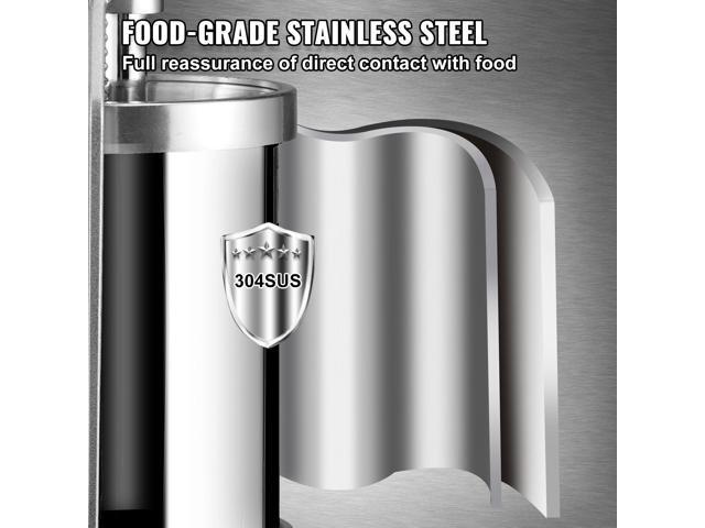 Sausage Stuffer, 5LBS/3L Capacity, 304 Stainless Steel Vertical Sausage Stuffer, Sausage Filling Machine with 3 Stuffing Tubes, Suction Base and...