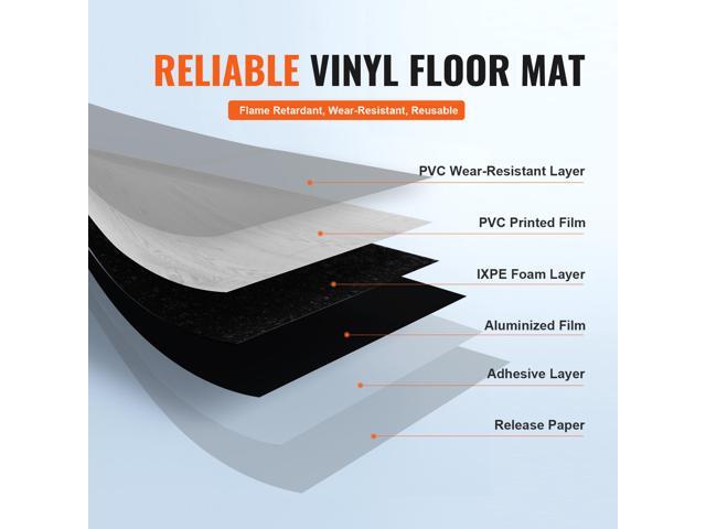 Self Adhesive Vinyl Floor Tiles 390 x 23.6 inch, 1.5mm Thick Peel & Stick, Light Gray Wood Grain DIY Flooring for Kitchen, Dining Room, Bedrooms &...
