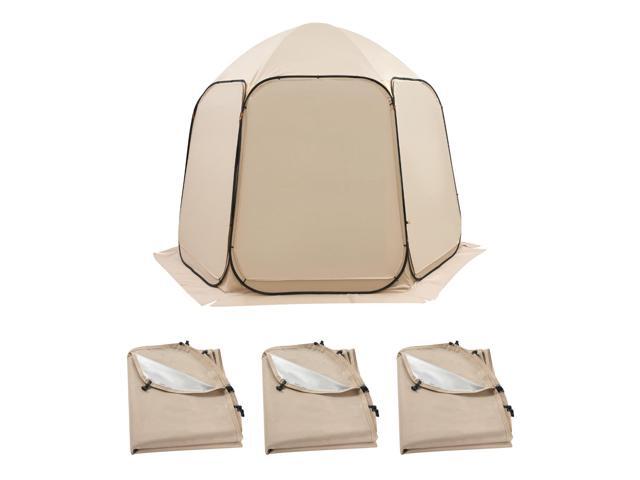 Sun Shade Sail Canopy Covers, Fit for 10 x 9.2 ft Screen House Tent, Sun Protection, 5.51 x 4.23 ft 300D Oxford Silver-Coated Fabric, Pack of 3...