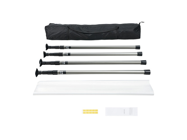 Dust Barrier Poles, 12 Ft Dust Barrier System with 4 Telescoping Poles, 32.8x13.12 Ft Plastic Film, and Carry Bag, for Interior Decoration and...