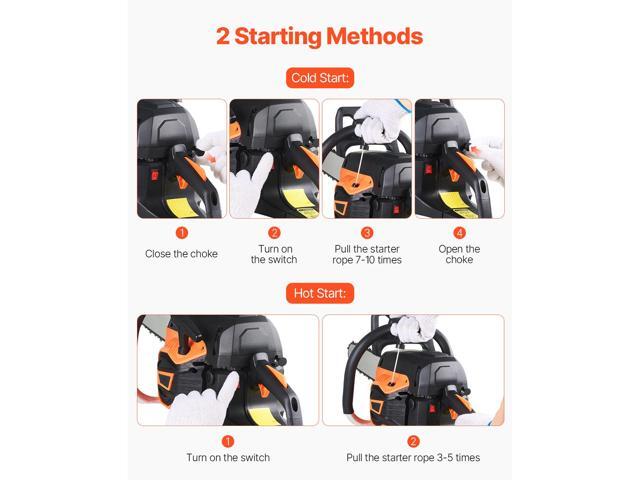 62 cc Gas Chainsaw, 20 inch Gas Powered Chainsaw, 3.8 HP Power Chain Saw with Non-Slip Handle, Gas-Powered Chainsaws with Dual Fuel Tanks, For Wood...