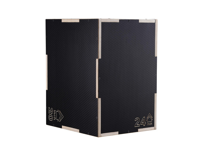 3 in 1 Plyometric Jump Box, 24/20/16 Inch Wooden Plyo Box, Platform & Jumping Agility Box, Anti-Slip Fitness Exercise Step Up Box for Home Gym...