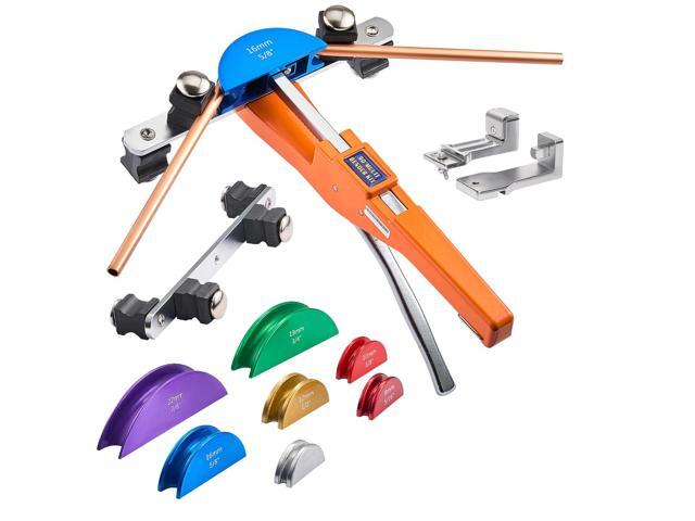 Tubing Bender Kit, 1/4 to 7/8 Inch, Compact Ratcheting Tube Pipe Bender, Forward/Reverse Hand Bending Tool, with 7 Color Aluminium Alloy Dies, for...
