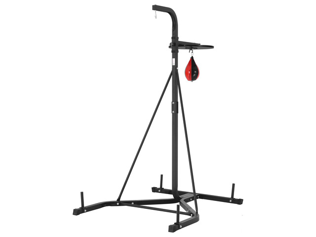2 in 1 Punching Bag Stand, Steel Heavy Duty Workout Equipment, Adjustable Height Boxing Punching Bag and Speed Bag Stand, Freestanding Sandbag...