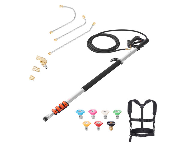 VEVOR Pressure Washer Telescoping Wand 21 ft 4000 psi Telescopic Spray Wand 7 Nozzles