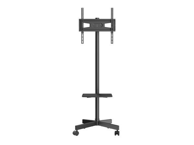 Mobile TV Stand, Mobile TV Cart for 23 to 60 inch TVs, Height Adjustable Portable TV Stand with Wheels, with A Tray for Audio-Visual Devices,...
