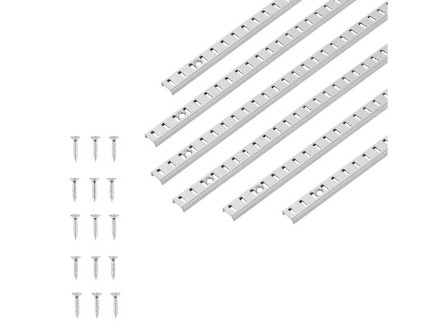 Shelf Pilaster, 72.7-inch 20 Pack, Adjustable Shelf Brackets Steel Mortise Mount Pilaster Strip Standards with 140 Screws, Suitable for Wall...